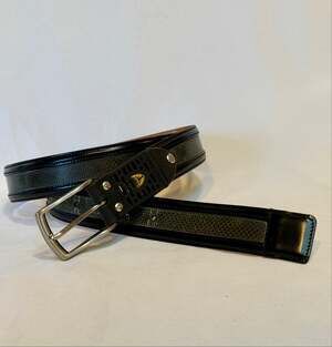 Michael Toschi Men's Black Carbon Fiber & Leather Belt FIT Made in Italy Size 40